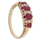 18ct Yellow Gold 0.16ct Diamond and Ruby Ring
