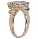 14ct Yellow Gold Fancy Baguette Cut Cubic Zirconia Ring