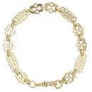 Gold Plated Silver Stars and Bars Bracelet 7"