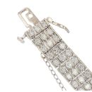 9ct White Gold 6.00ct Brilliant Cut Diamond Three Row Bracelet 6.5"