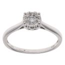 9ct White Gold 0.25ct Brilliant Cut Diamond Cluster Ring