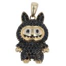 14ct Yellow Gold Black Gemstone Bunny Pendant