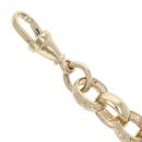 9ct Yellow Gold Patterned and Plain Belcher Bracelet 8"