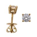 18ct Yellow Gold 0.50ct Brilliant Cut Diamond Solitaire Earrings
