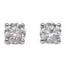 18ct White Gold 1.00ct Brilliant Cut Diamond Solitaire Earrings