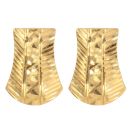 22ct Yellow Gold Diamond Cut Huggies Stud Earrings