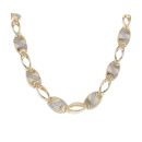 14ct Yellow and White Gold Greek Key Chain 26"