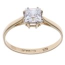 9ct Yellow Gold Cubic Zirconia Single Stone Ring