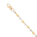 22ct Yellow And White Gold Diamond Cut Bead Bracelet 7"