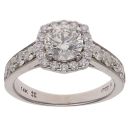 14ct White Gold 1.60ct Brilliant Cut Diamond Cluster Ring