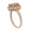 9ct Yellow Gold 0.20ct Brilliant Cut Diamond and Citrine Cluster Ring