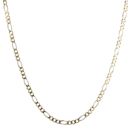 14ct Yellow and White Gold Figaro Chain 20"