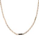 9ct Yellow and Rose Gold Bar Curb Chain 18"