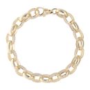 9ct Yellow Gold Cubic Zirconia Belcher Bracelet 6.5"