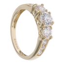 14ct Yellow Gold Cubic Zirconia Three Stone Ring