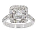 18ct White Gold Diamond Square Cluster Ring by Anya Belle