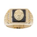 14ct Yellow Gold Cubic Zirconia Lion Ring