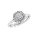 9ct White Gold 0.45ct Diamond Square Engagement Ring