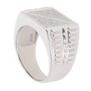 Silver Cubic Zirconia Signet Ring By Icesia