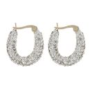 9ct Yellow Gold Small Crystal Hoop Earrings
