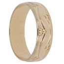 18ct Yellow Gold Patterned Wedding Band 5.14mm
