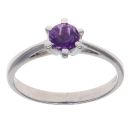 9ct White Gold Amethyst Single Stone Ring
