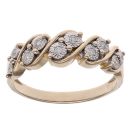 9ct Yellow Gold 0.10ct Diamond Fancy Ring