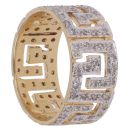 18ct Yellow Gold Cubic Zirconia Greek Key Fancy Ring