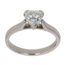 Platinum 1.00ct Heart Cut Diamond Solitaire Ring