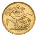 1887 Victoria Jubilee Head UK Double Sovereign Coin
