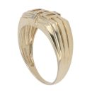 9ct Yellow and White Gold 0.01ct Diamond Dad Ring