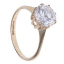 9ct Yellow Gold Cubic Zirconia Single Stone Ring