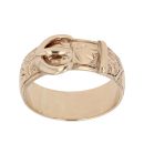 9ct Yellow Gold Patterned Buckle Ring