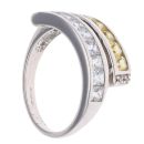 9ct White Gold Yellow Gemstone And Cubic Zirconia Ring