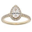 9ct Yellow Gold 1.10ct Pear and Brilliant Cut Lab Grown Diamond Cluster Ring