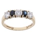 9ct Yellow Gold Cubic Zirconia and Sapphire Fancy Ring