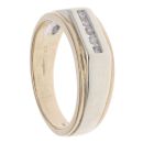 9ct Yellow And White Gold 0.10ct Diamond Signet Ring
