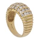 18ct Yellow Gold 1.00ct Brilliant Cut Diamond Fancy Five Row Ring