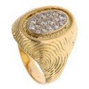 18ct Yellow Gold 0.50ct Brilliant Cut Diamond Cluster Signet Ring