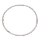18ct White Gold Twist Hinged Bangle