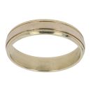 9ct Yellow Gold Grooved Edge Patterned 5mm Wedding Band