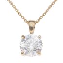 9ct Yellow Gold 1.00ct Lab Grown Diamond Solitaire Pendant and Chain 18"