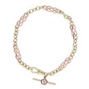 9ct Yellow and Rose Gold 0.01ct Diamond Annwyl T-Bar Clogau Bracelet 7.5"