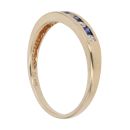 14ct Yellow Gold Sapphire and Cubic Zirconia Fancy Ring