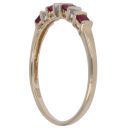 9ct Yellow Gold 0.05ct Diamond and Ruby Fancy Ring