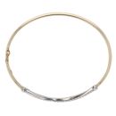 9ct Yellow and White Gold Cubic Zirconia Bangle