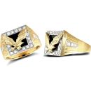 9ct Yellow Gold Gents Cubic Zirconia Ring