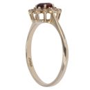 9ct Yellow Gold 0.10ct Diamond and Garnet Cluster Ring