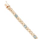 9ct Yellow Gold Blue Topaz Bracelet 7"