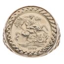 9ct Yellow Gold 1999 St George Coin Ring